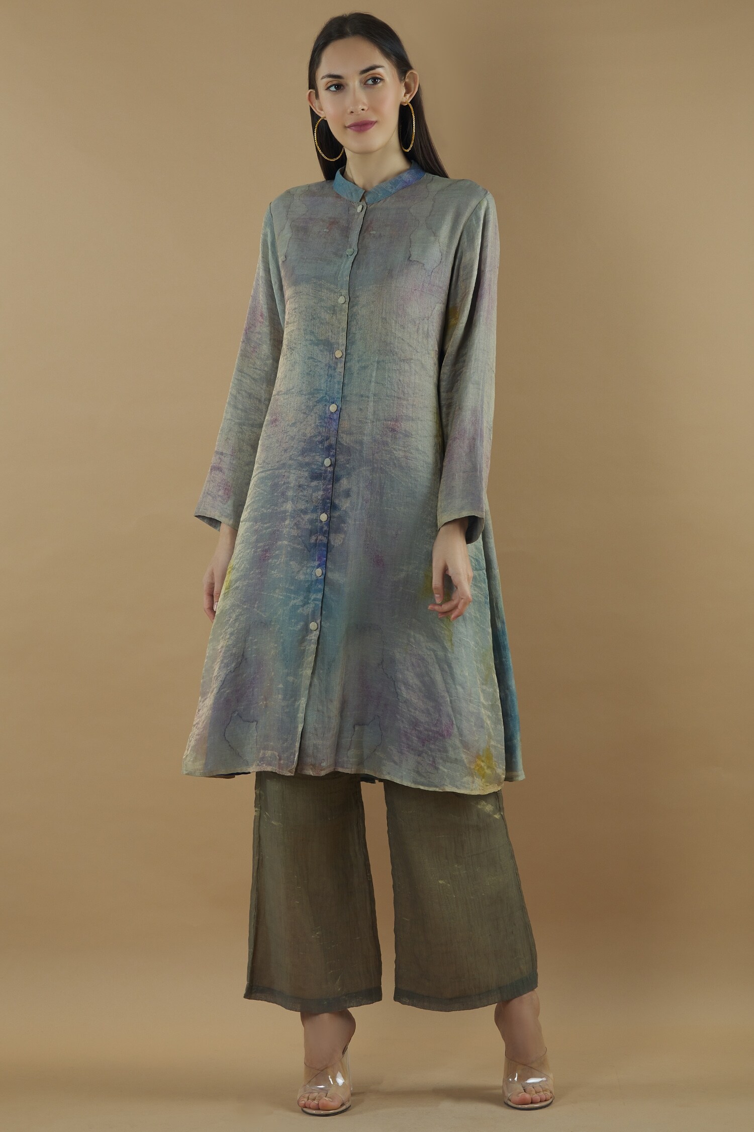Yavi Grey Chanderi Tunic
