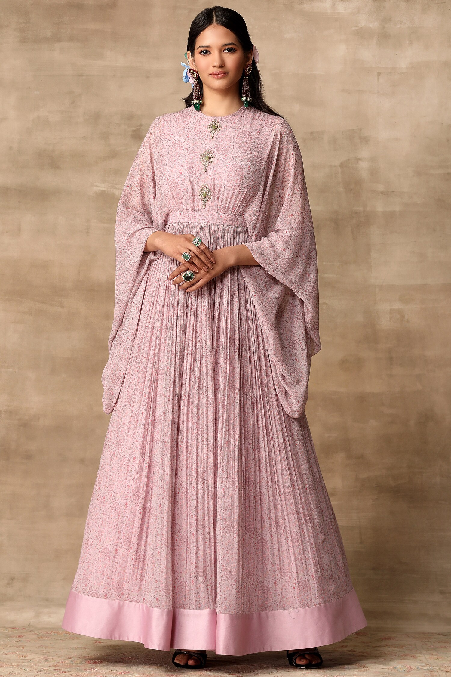 Ridhi Mehra Purple Chiffon Printed Anarkali Gown