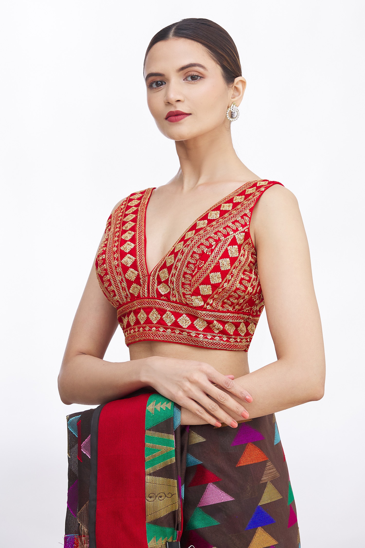 Buy Indigo Block Printed A-Line Cotton Kurta for Women | FGMK21-51 | Farida  Gupta | Dress design patterns, Chudidar designs, Neck designs for suits