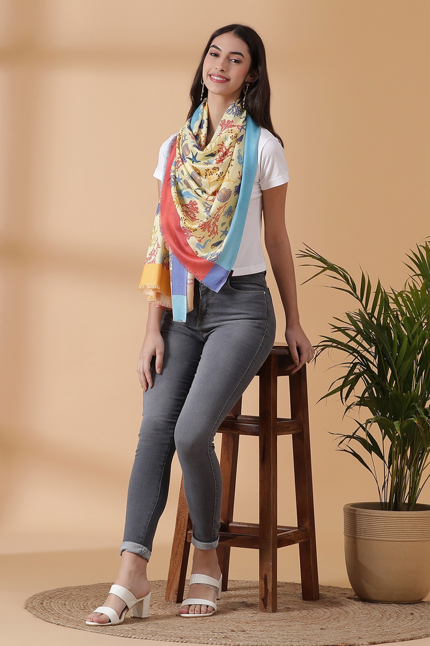 Shingora Marine Print Stole