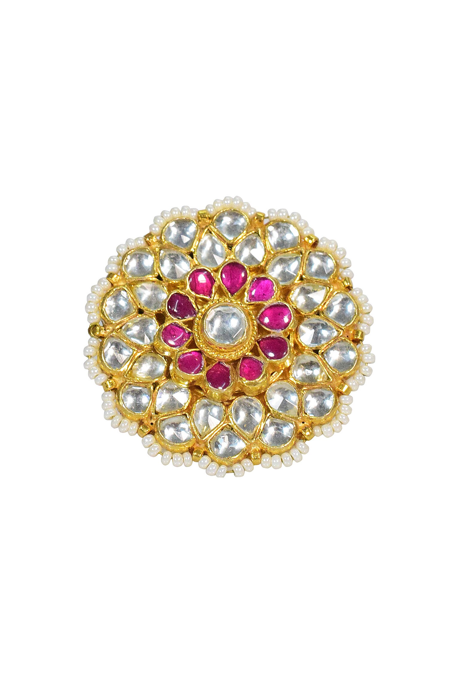 Buy Tizora Classic Ethnic Pachi Kundan Ring Online | Aza Fashions