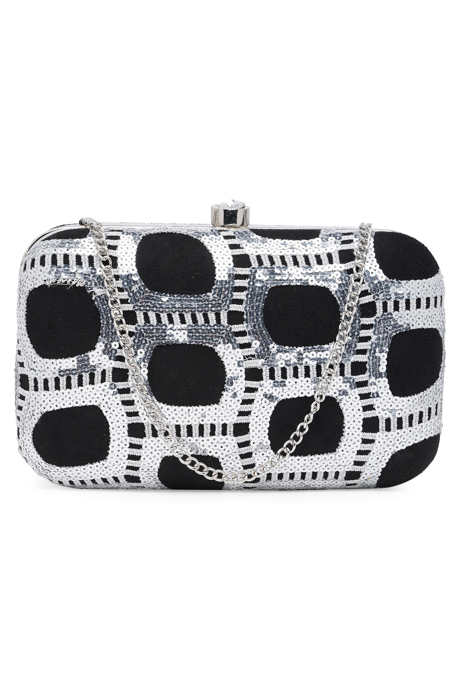 Buy Richa Gupta Suede Sequin Embellished Clutch With Sling Online Aza