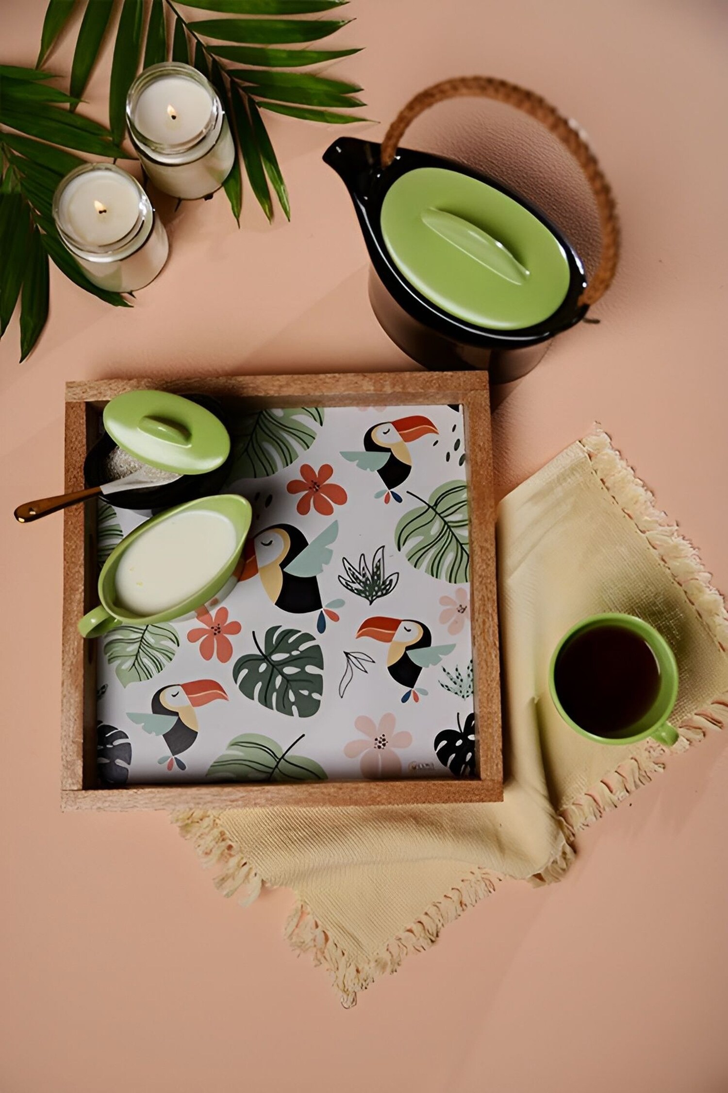 Cosy Dwellings Mediterranean Twist Wooden Serving Tray