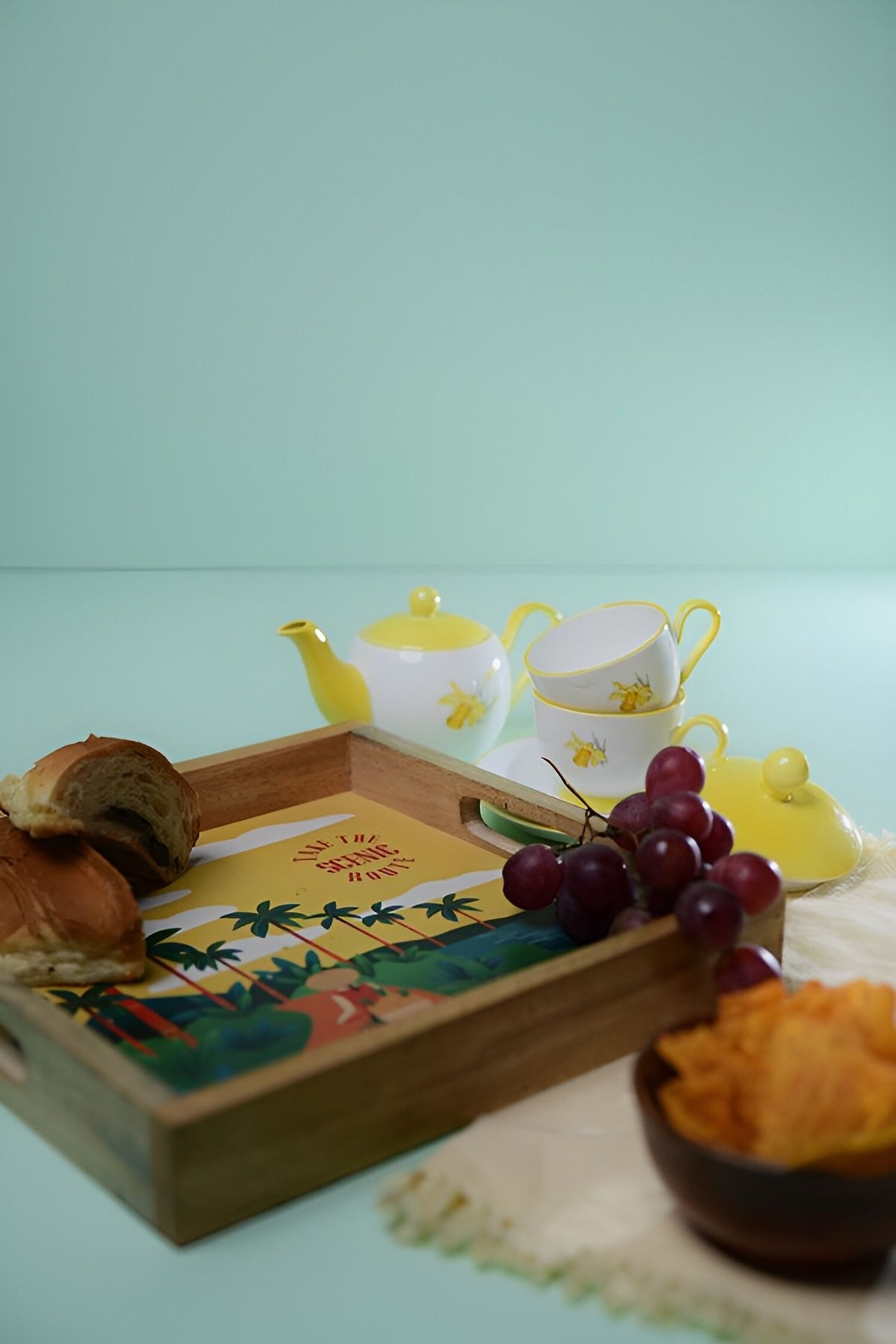 Cosy Dwellings Scenic Route Wooden Serving Tray