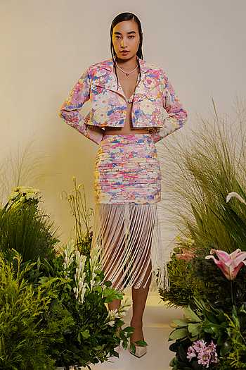 Buy The Iaso Multi Color Cotton Poplin Manami Floral Pattern Jacket ...