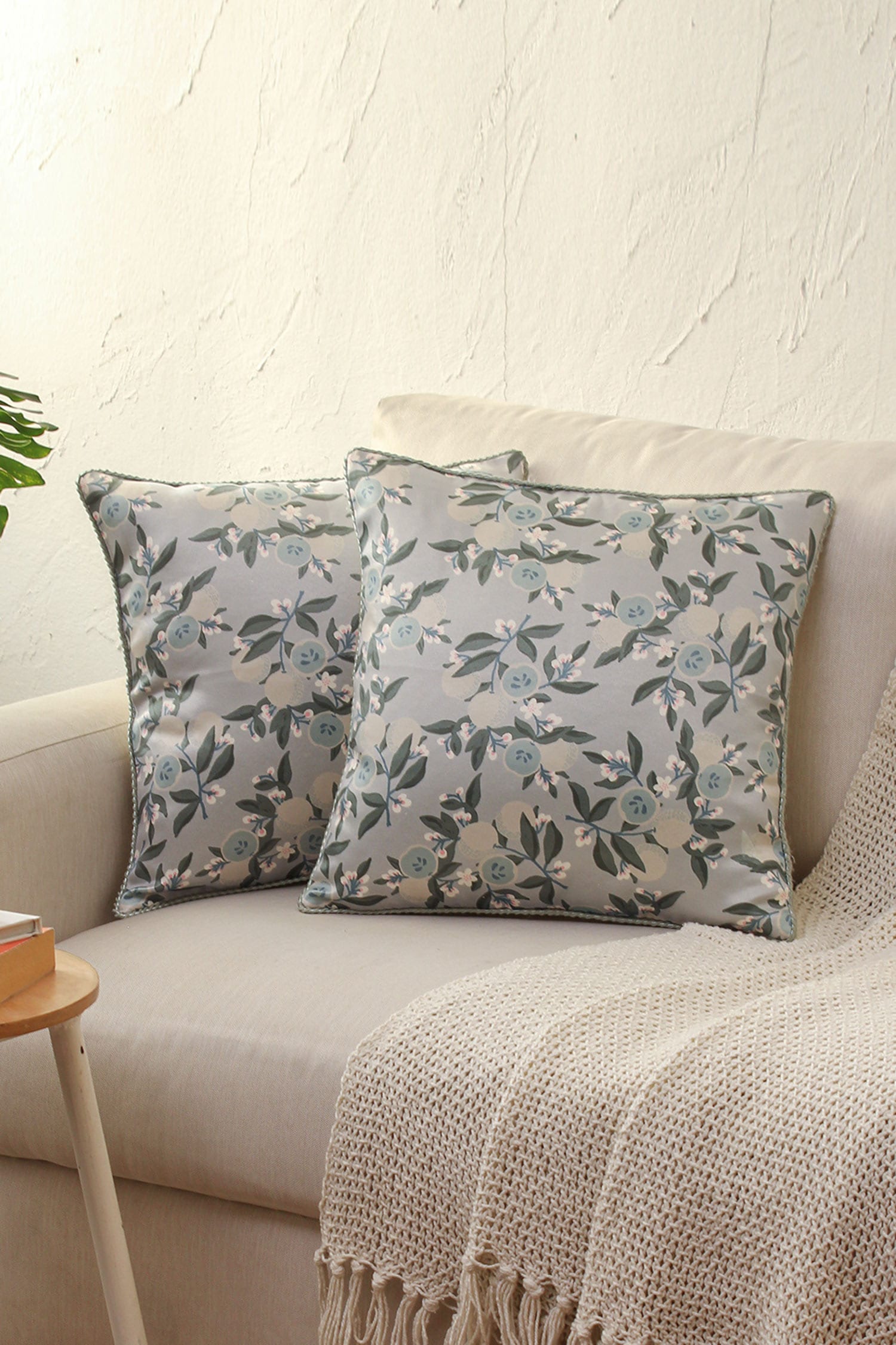 Buy Seb Floral Print Cushion Covers - 2 Pcs by House This at Aza Fashions