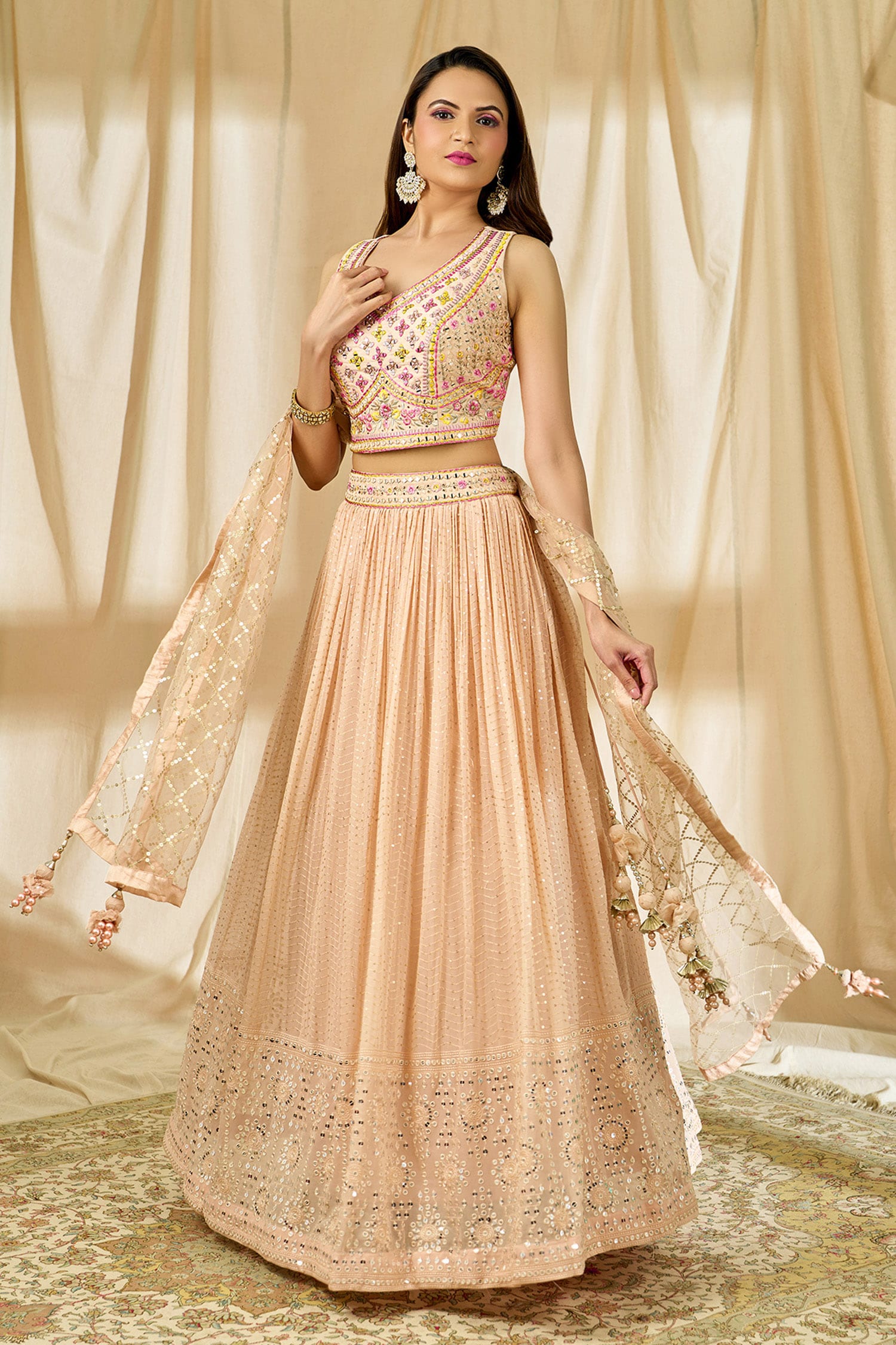 buy-alaya-advani-peach-blouse-sequin-embroidered-lehenga-set-online