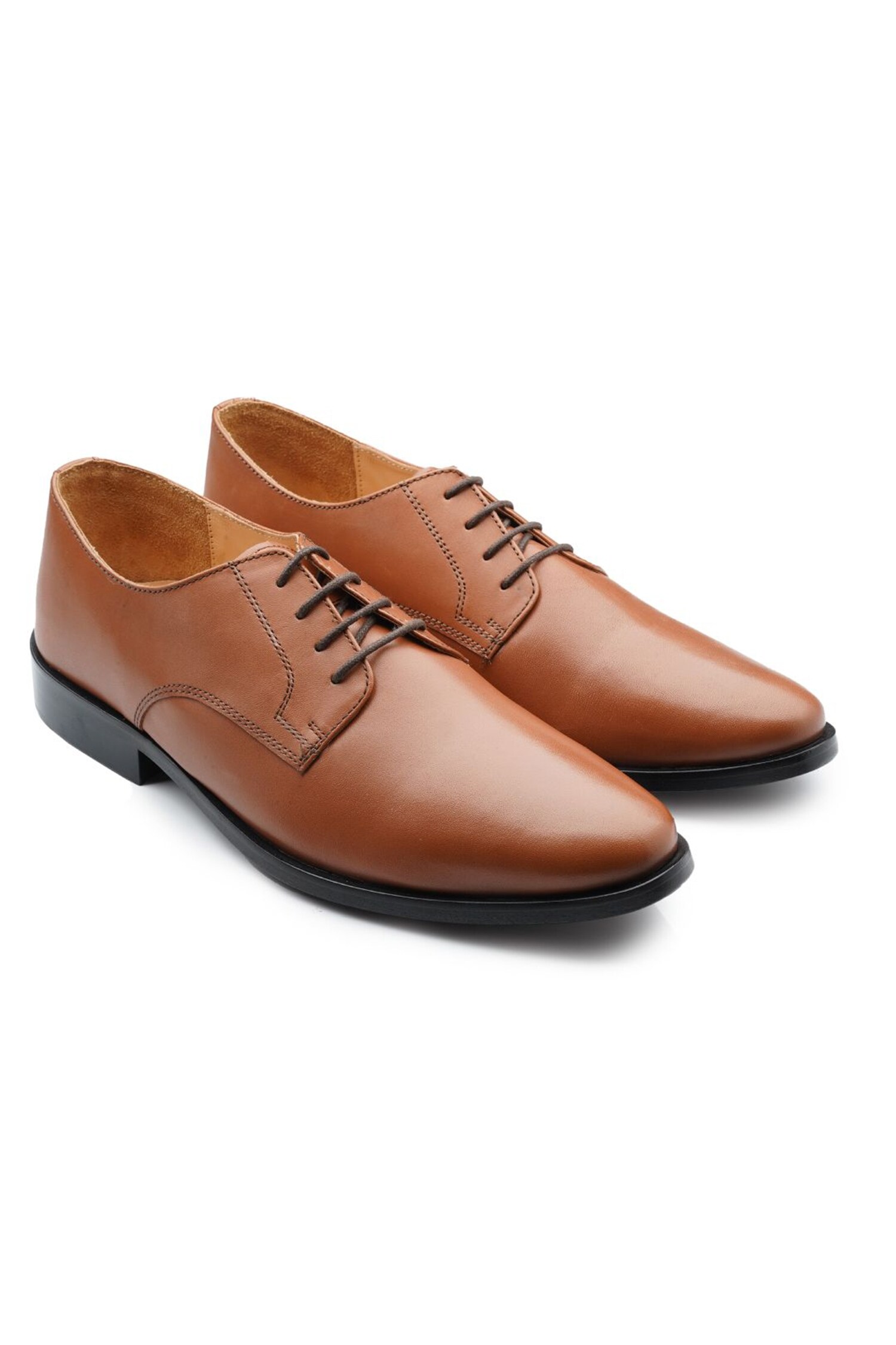 Rapawalk Brown Italian Soft Leather Handcrafted Lace Up Derby Shoes