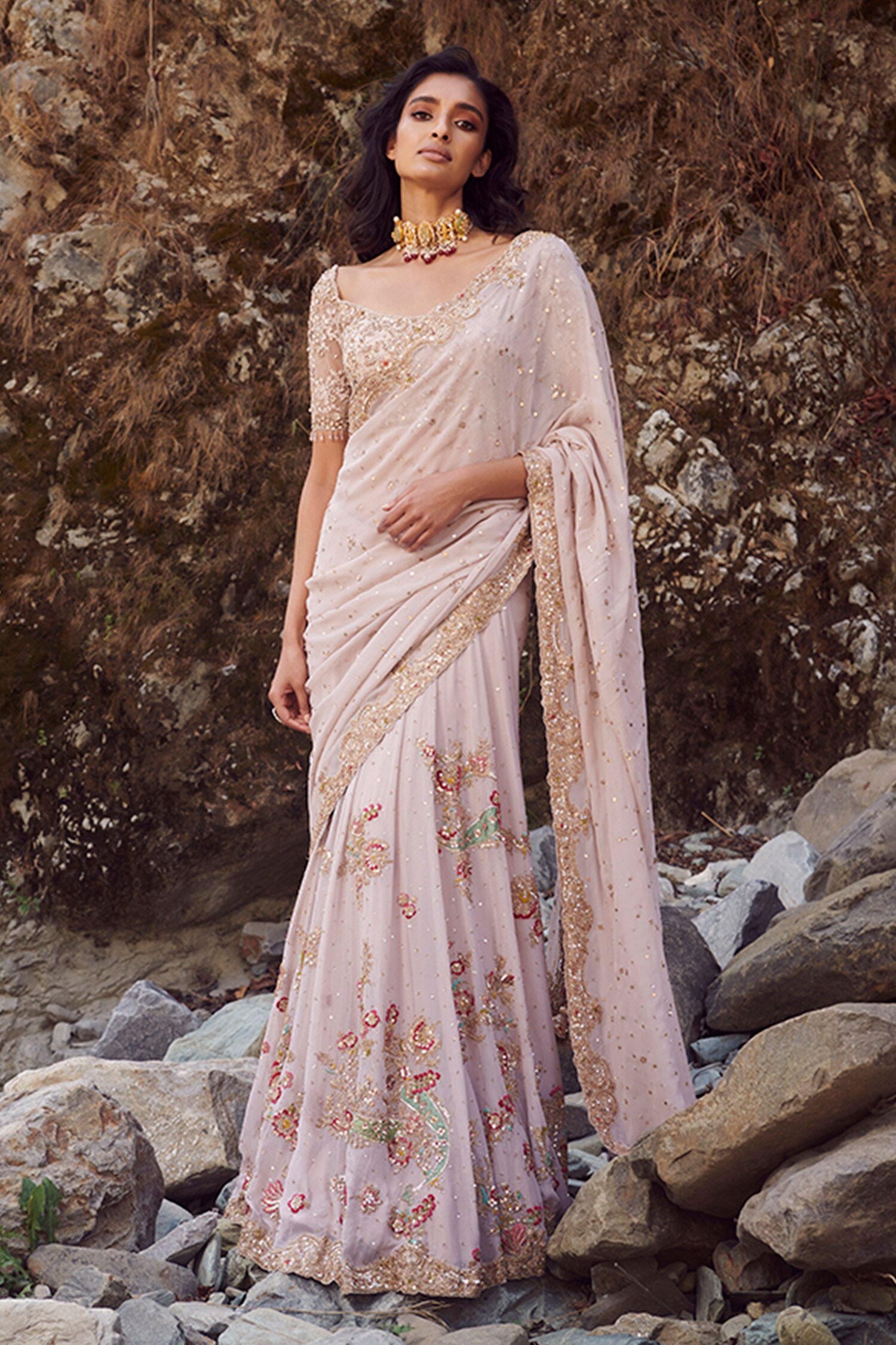 Buy Dolly J White Silk Chiffon Ophelia Lehenga Saree Set Online Aza Fashions