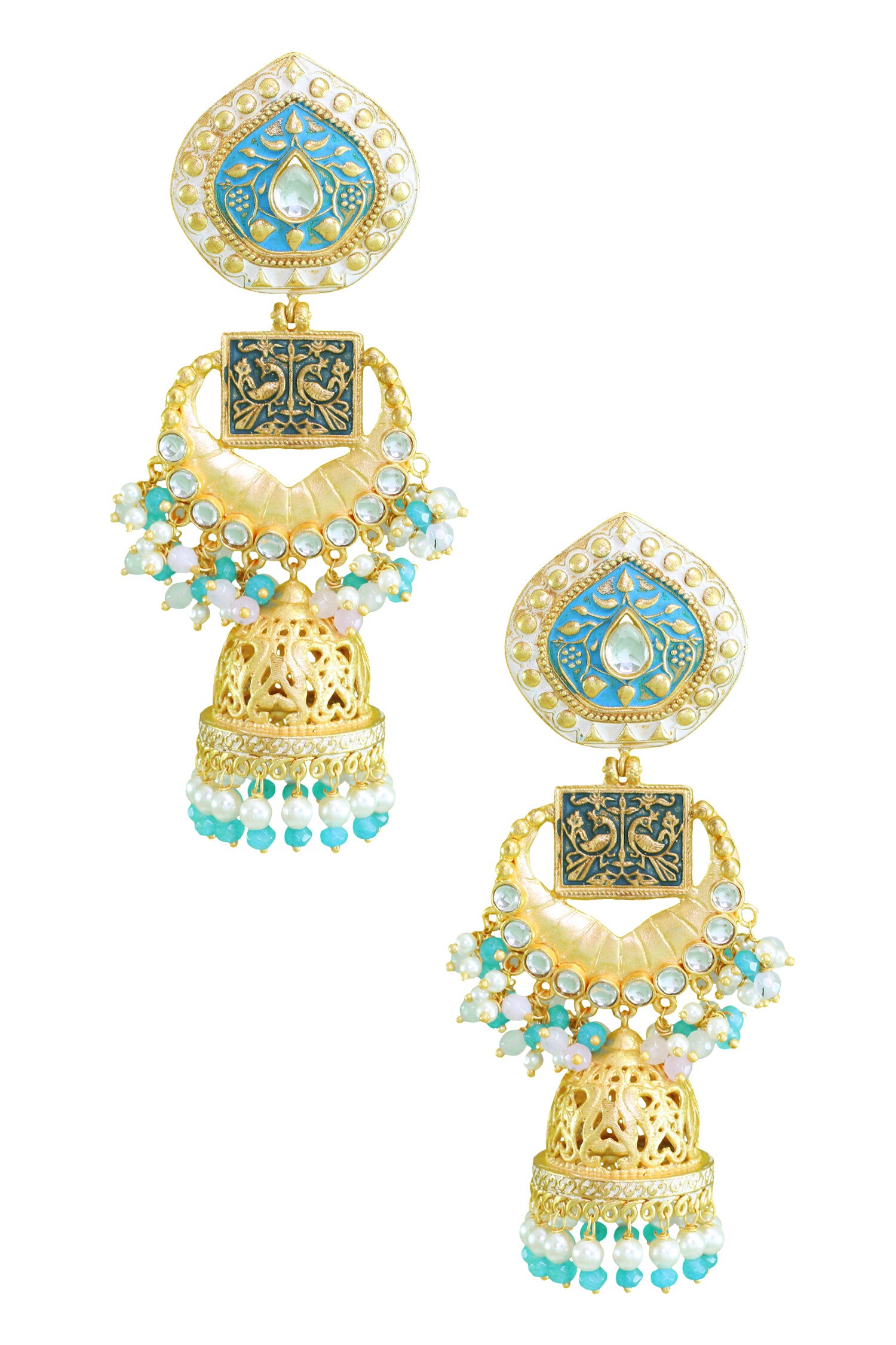 Belsi's Handcrafted Bead Drop Jhumka Earrings