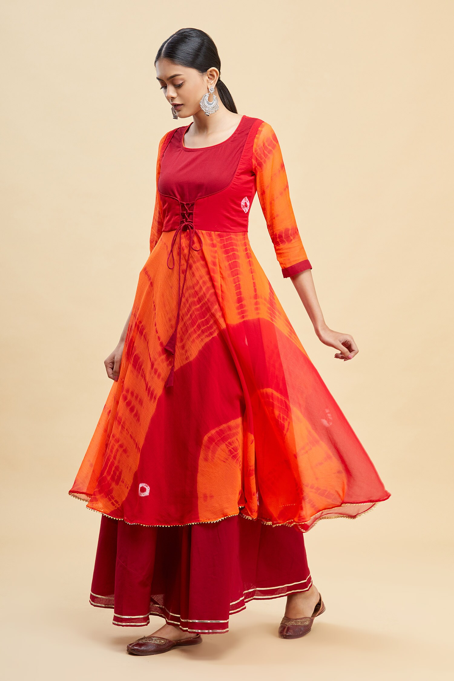 Samyukta Singhania Cotton Tie Dye Layered Dress