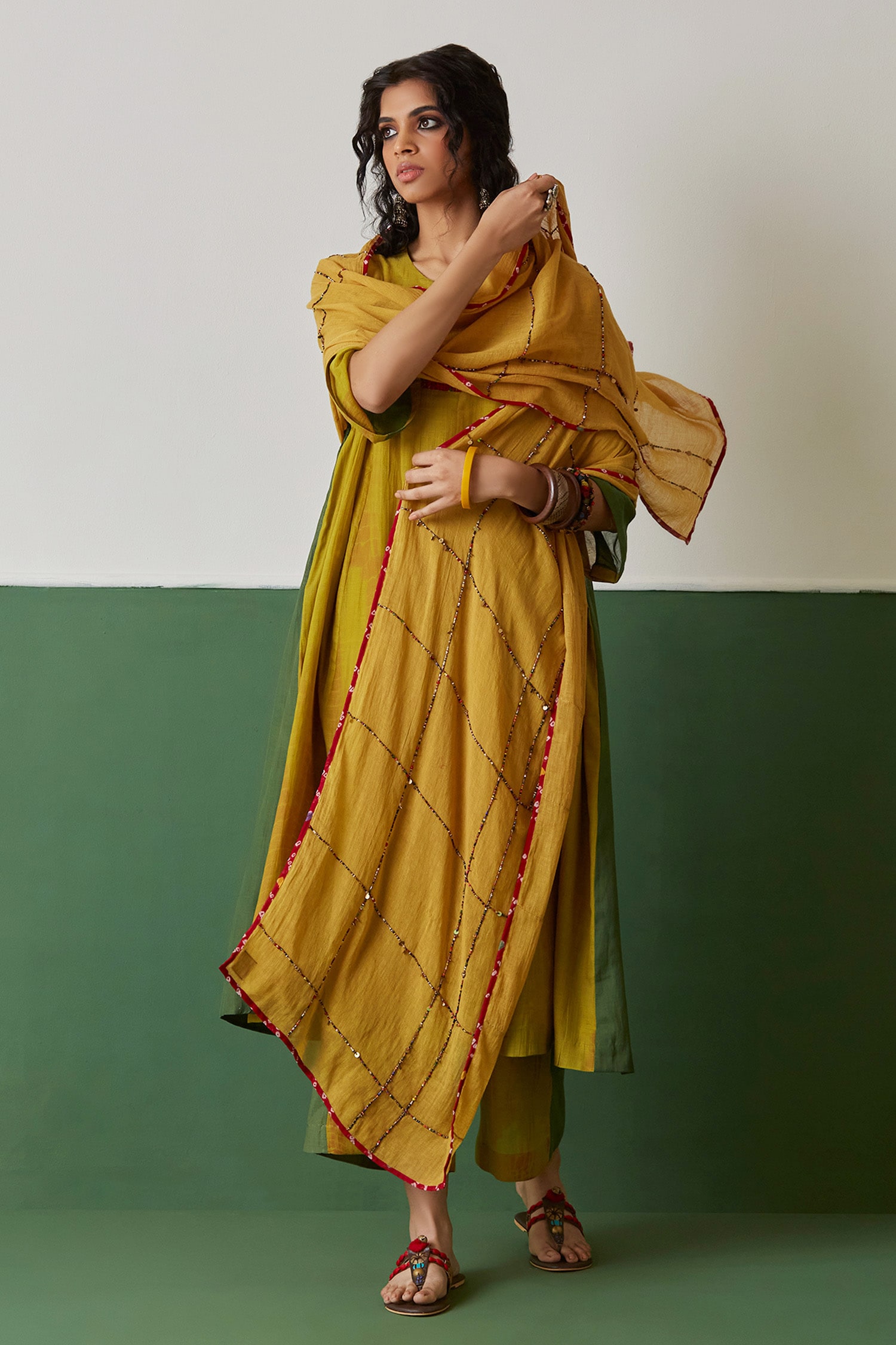 Buy Medha Cotton Embroidered Stole Online | Aza Fashions