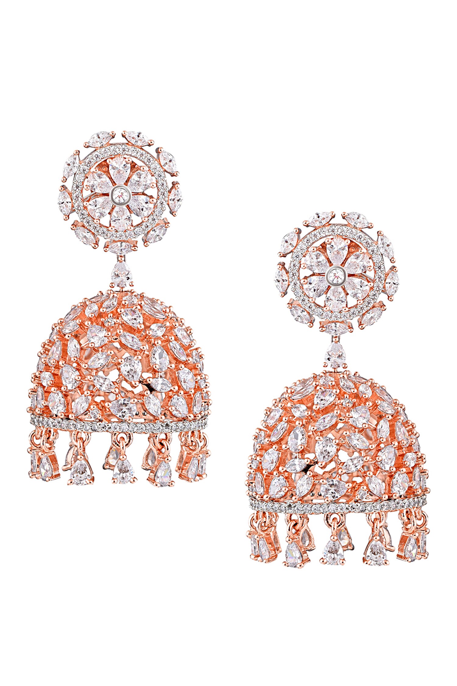 Curio Cottage Cubic Zirconia Jhumkis Jhumka Earrings