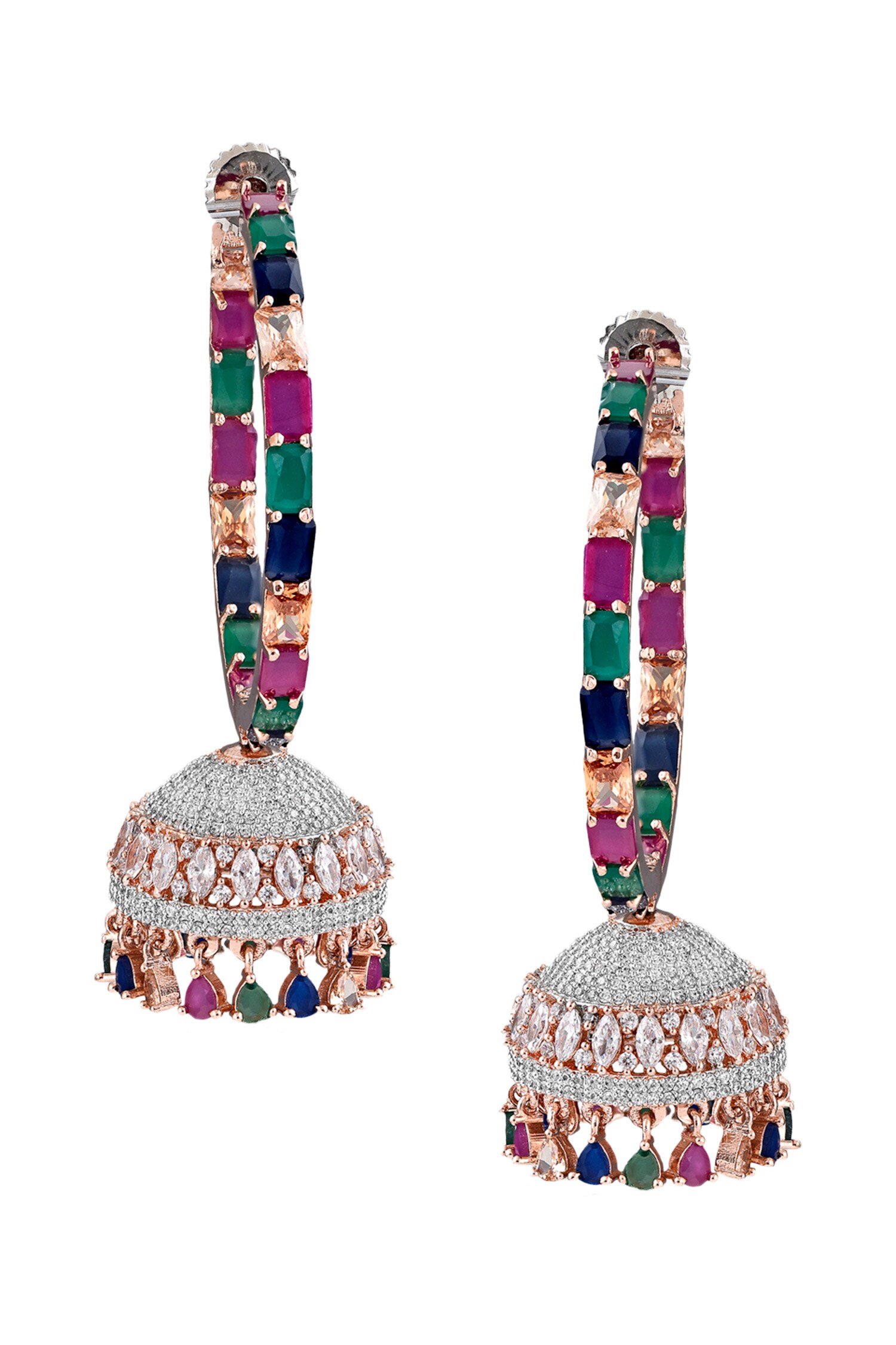 Curio Cottage Cubic Zirconia Jhumkis Jhumka Earrings