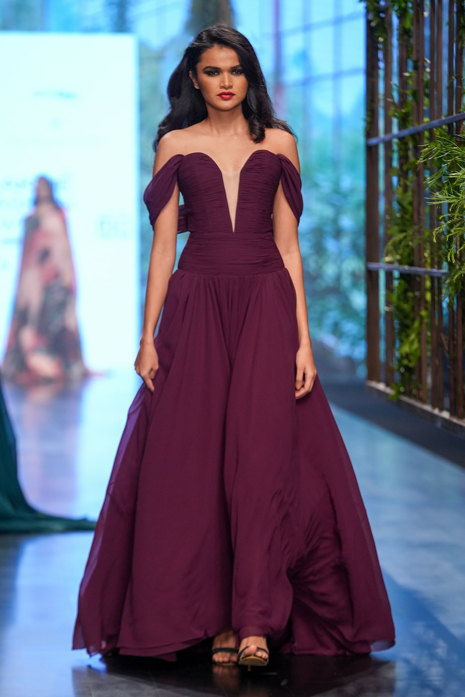 Gauri & Nainika Purple Dubai Fluted Corset Gown