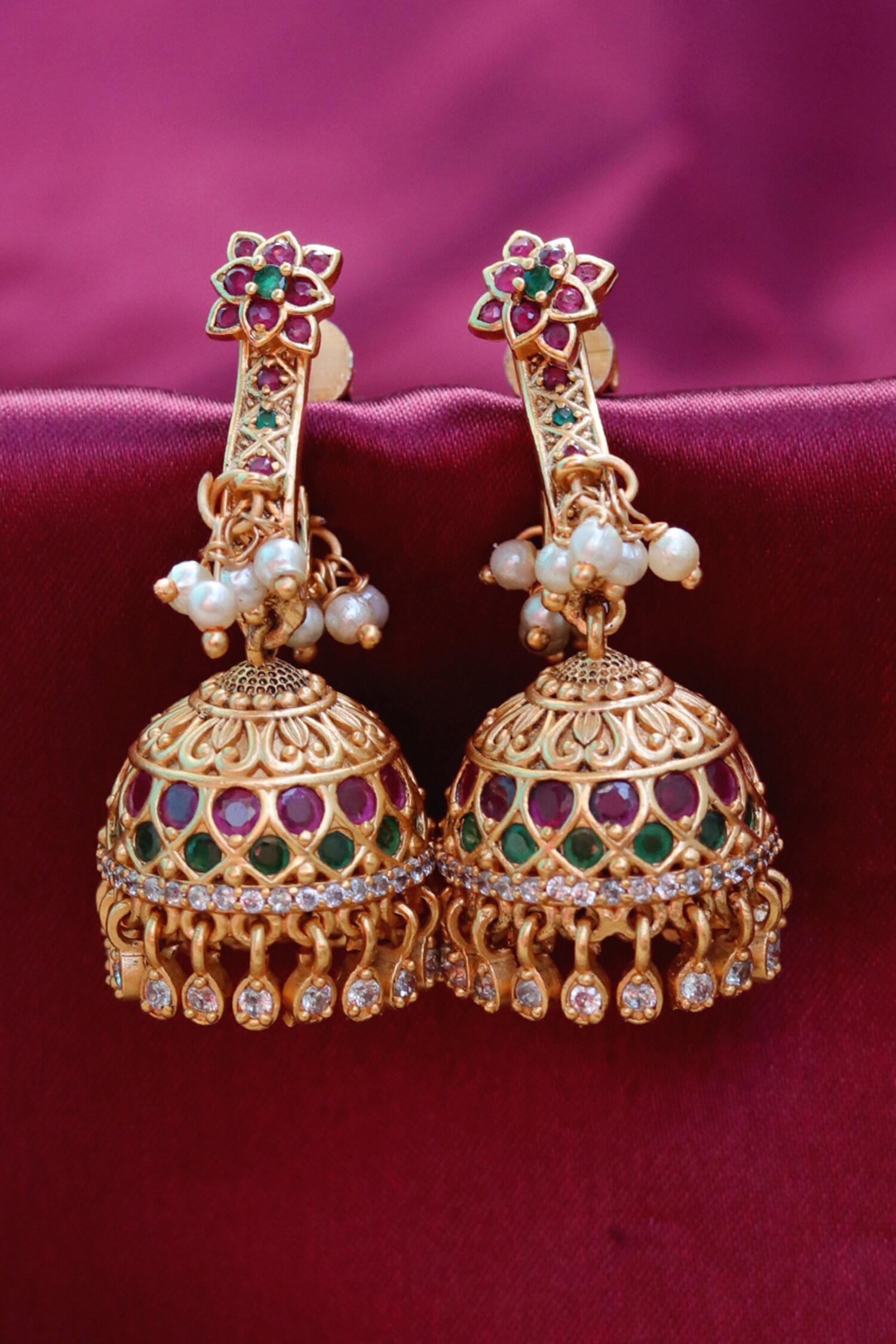 Ishhaara Embellished Jhumka Earrings