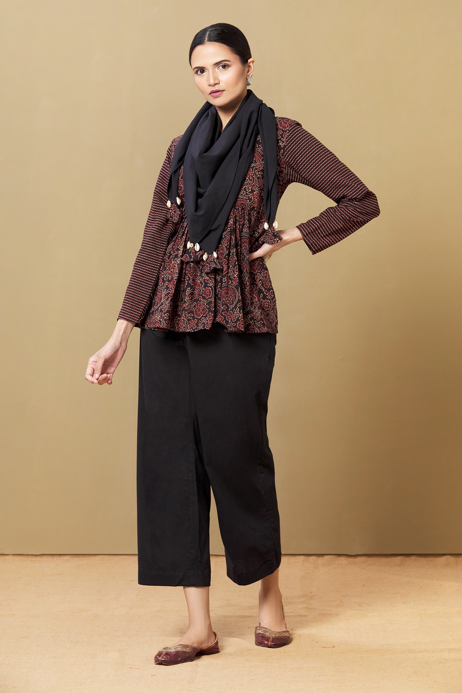 Buy Sagaa by Vanita Red Ajrakh Top And Pant Set Online | Aza Fashions