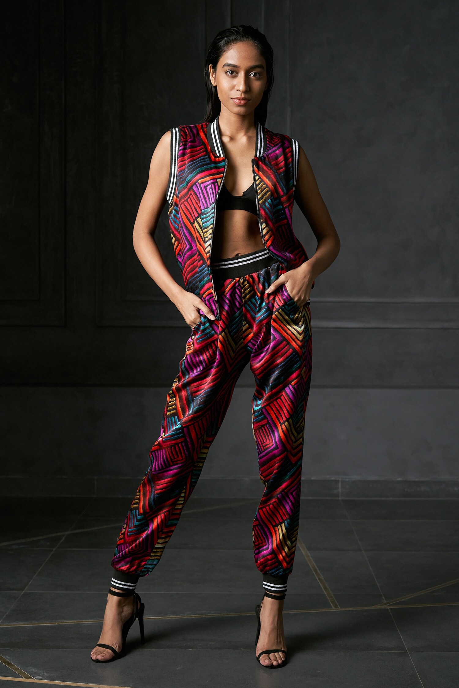 Redefine Pink Mashru Zing Reversible Bomber Jacket