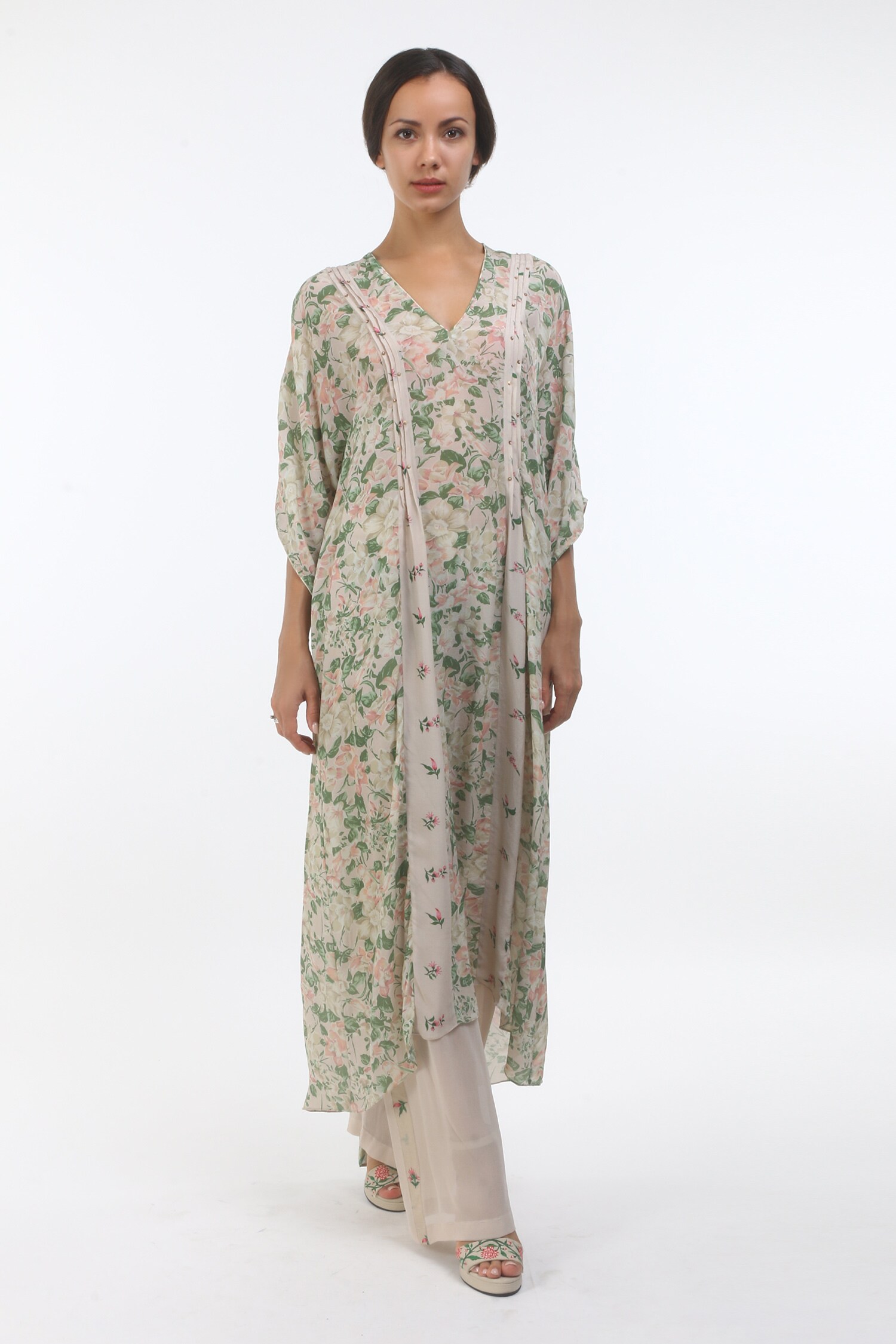 Nikasha Grey Floral Print Kurta Set