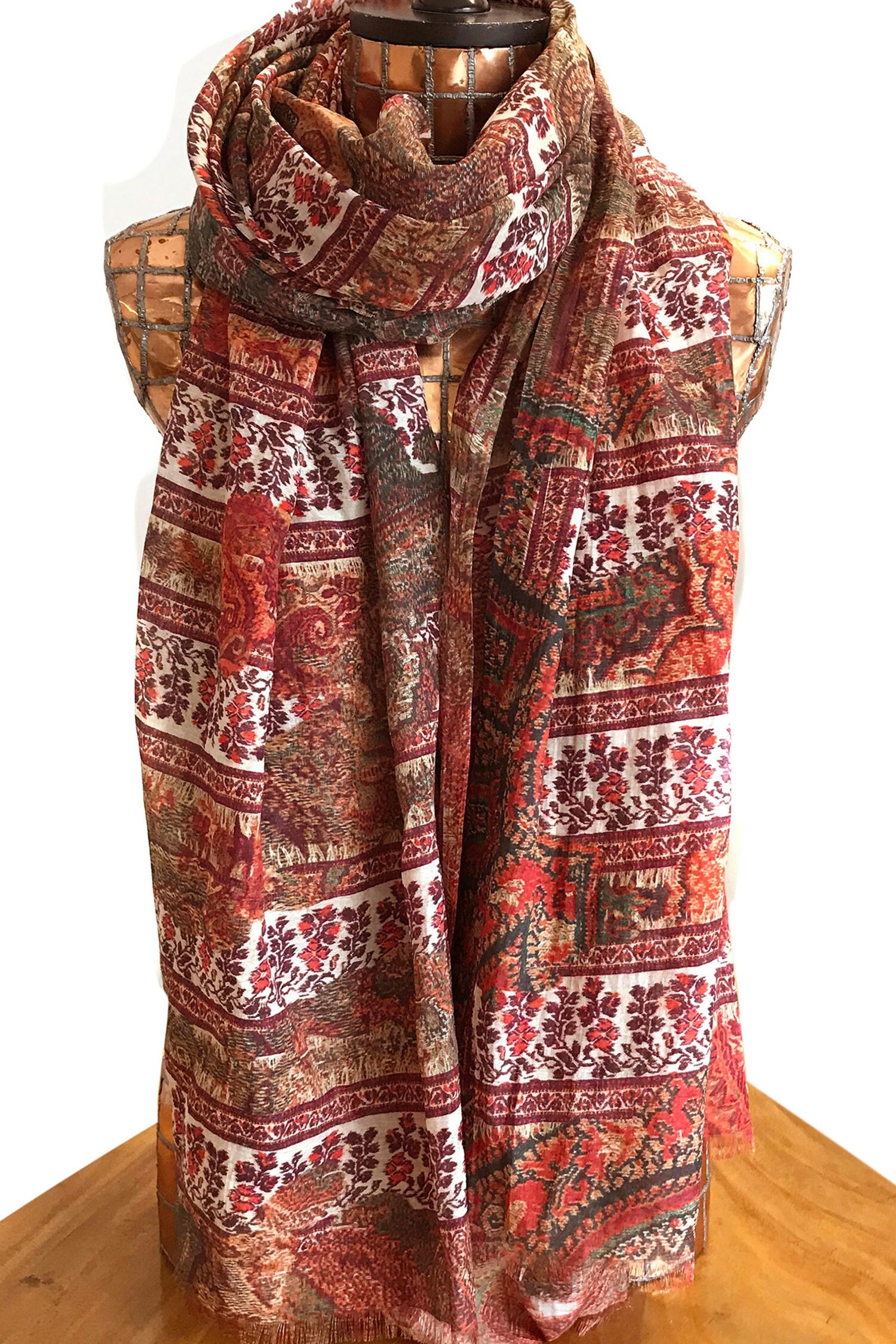 Pashma Frayed Printed Scarf