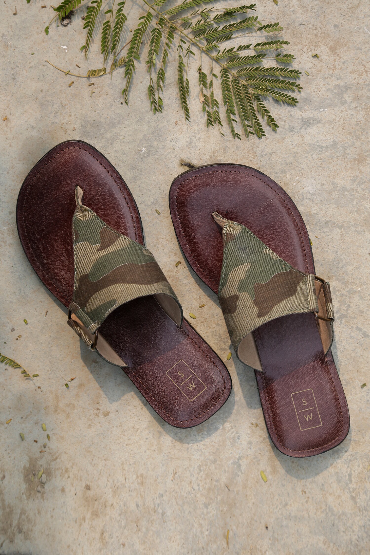 Sandalwali Brown Leather Handmade Recycled Ted Sandals