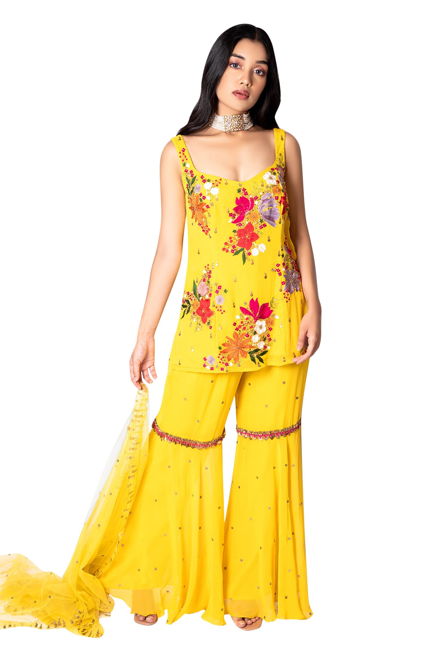 Buy Taavare Yellow Raw Silk Embroidered Kurta Set Online Aza Fashions