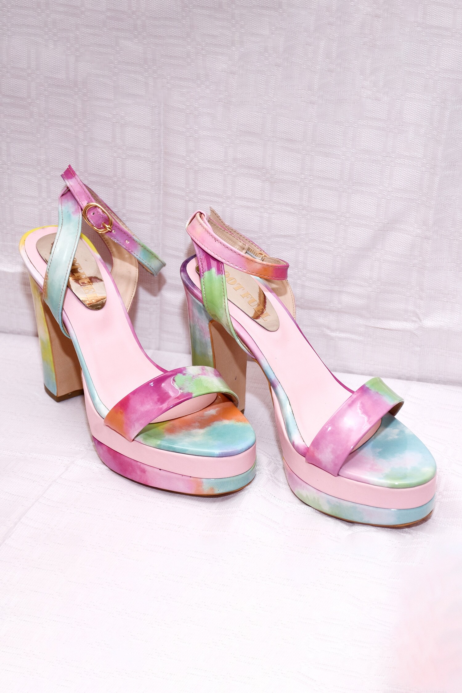 tie dye platform heels