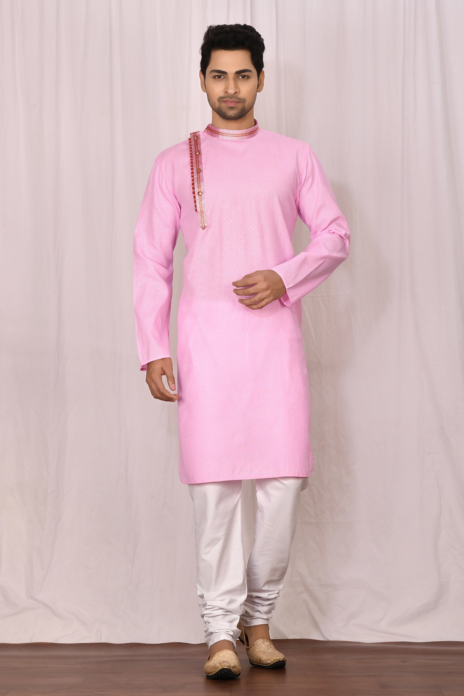Buy Samyukta Singhania Pink Cotton Patch Work Kurta Set Online Aza
