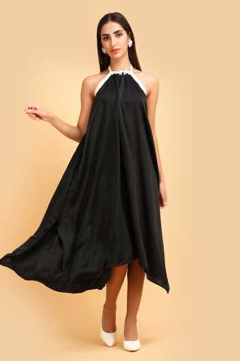 Buy Black Silk, Satin Halter Neck Tent Dress For Women by Label Ivish Online at Aza Fashions. Buy Black Silk, Satin Halter Neck Tent Dress For Women by Label Ivish Online at Aza Fashions.