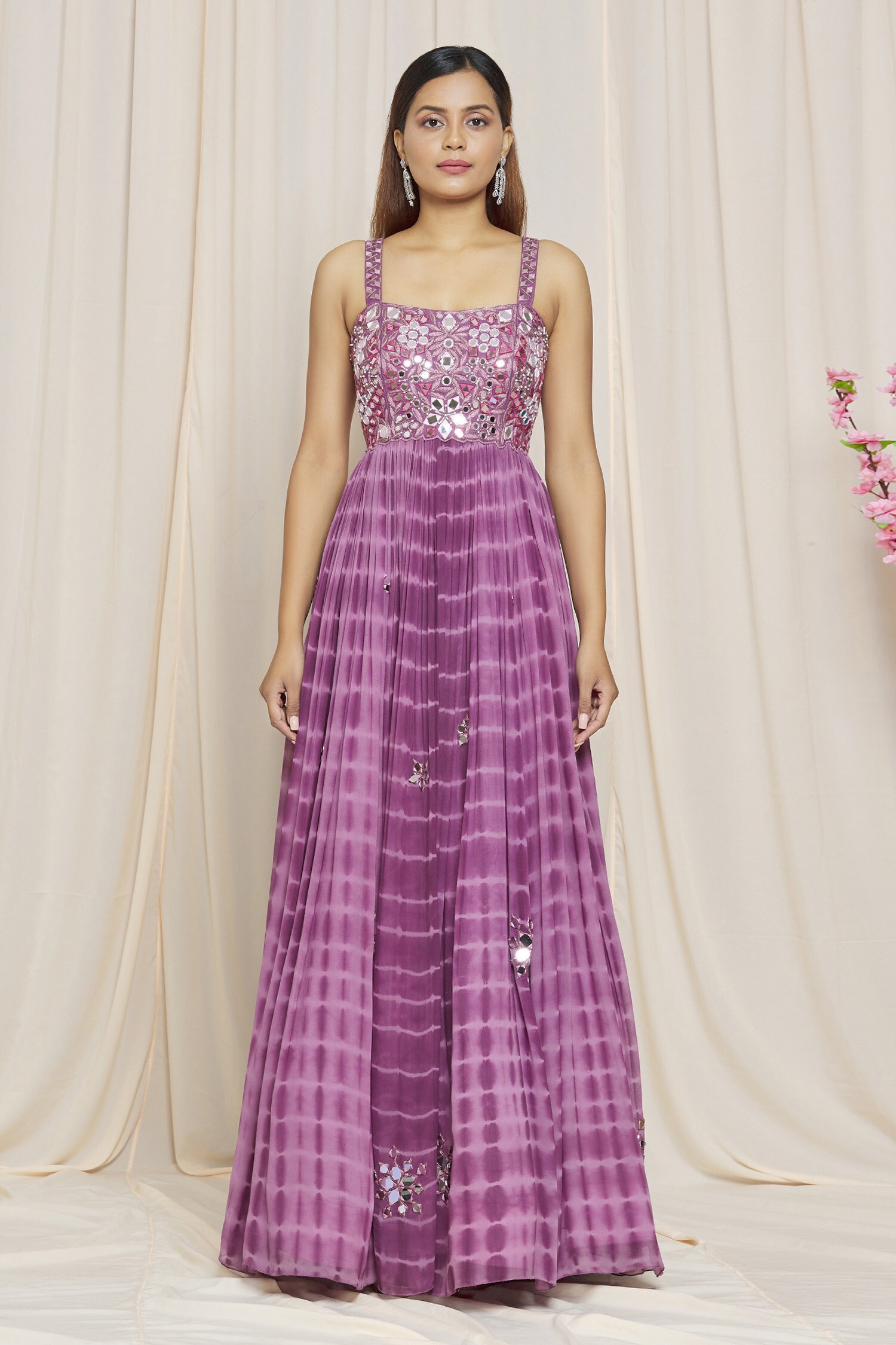 Yash Gallery Women's Rayon Tie Dye Anarkali Kurta - Summer Floral Print Kurti