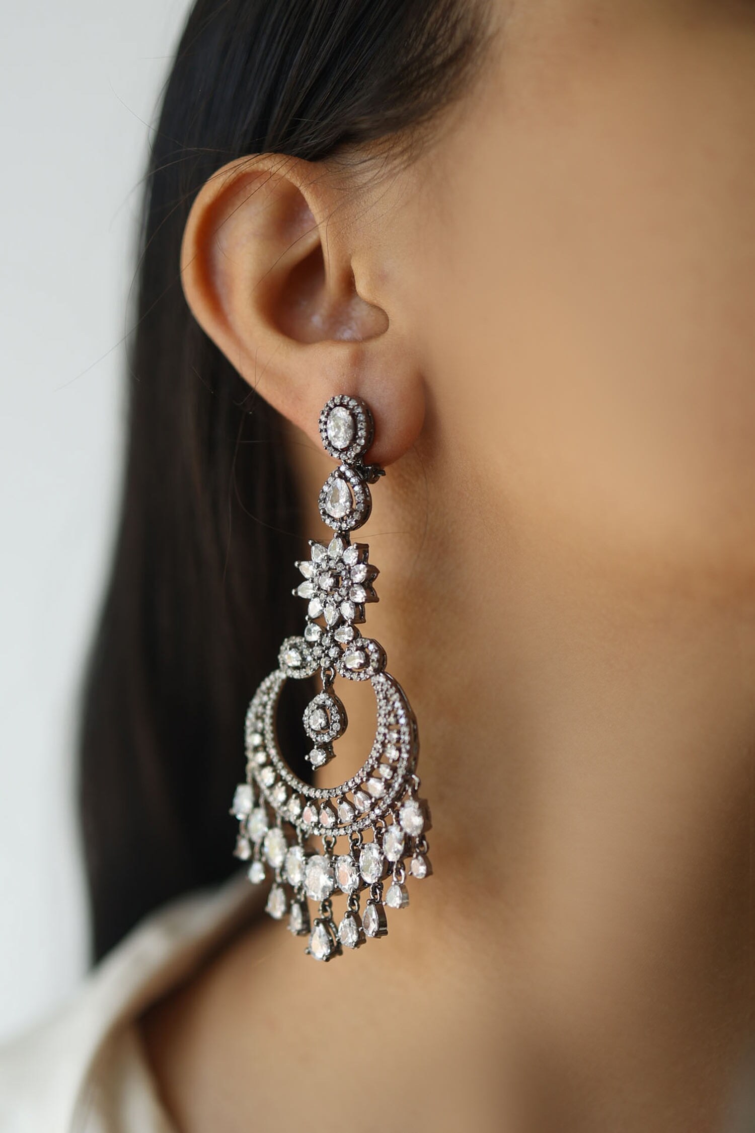 Buy Phiroza Aamla Polki Chandbali Earrings Online | Aza Fashions