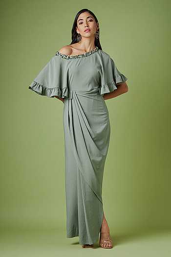 AAKAAR Crystal blazer gown