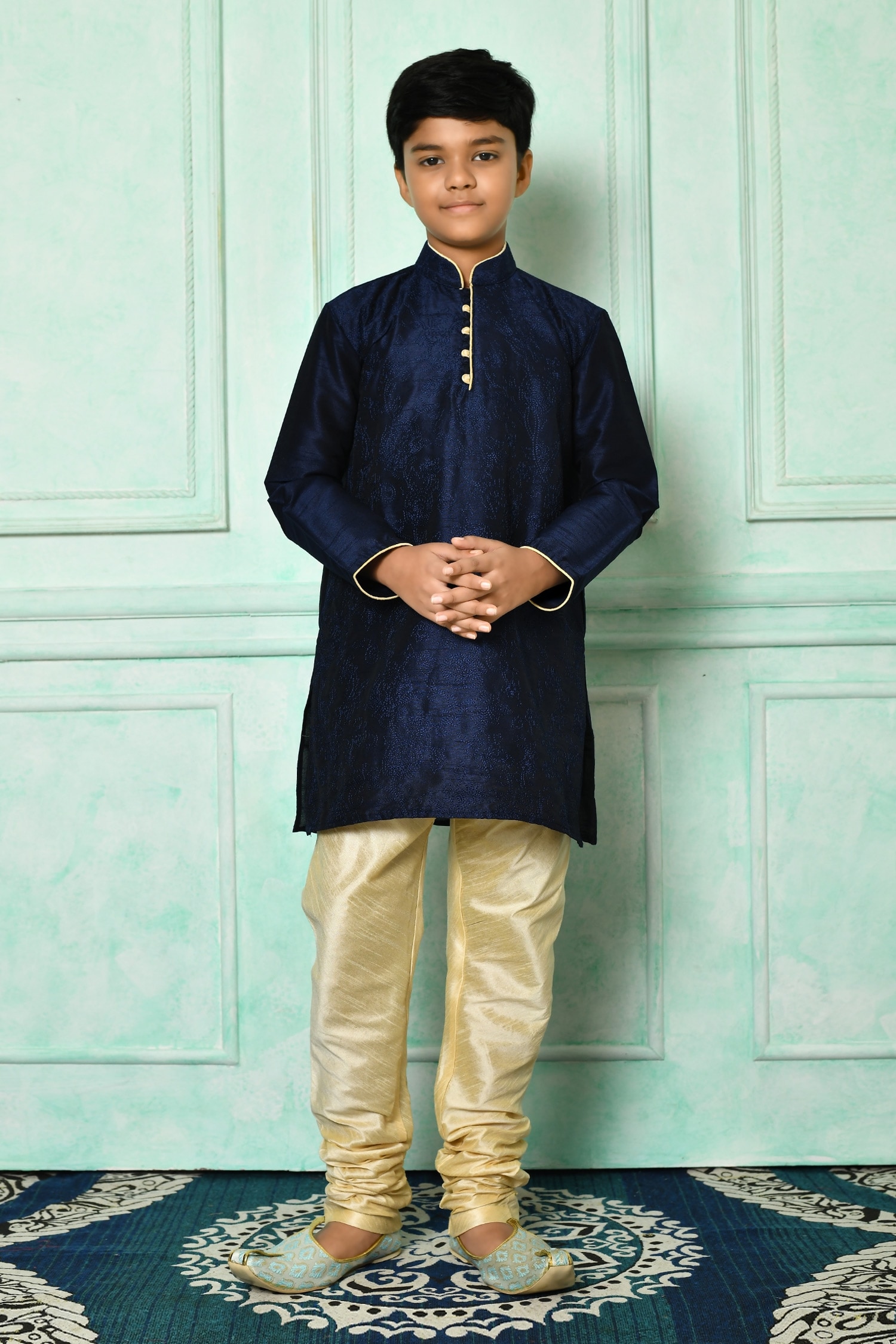 Embroidered Kurta & Churidar Set 