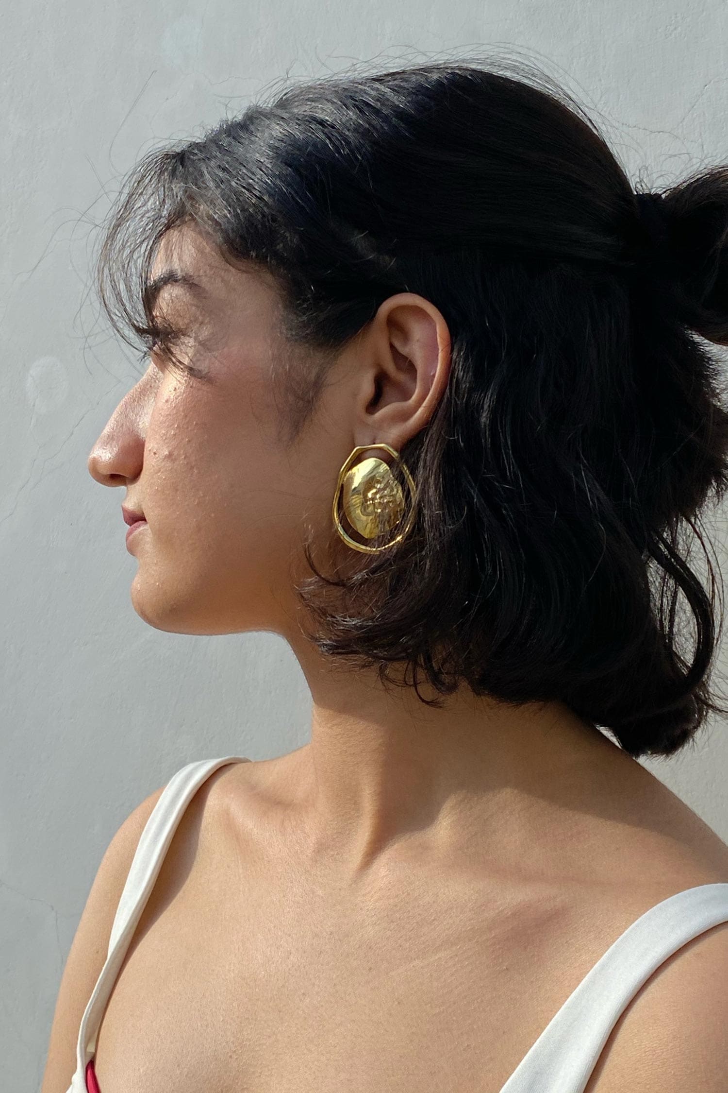 Anushka Jain Jewellery Molten Shield Hoops