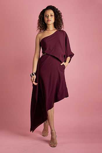 one shoulder kimono sleeve dress One Shoulder Maxi Kimono Dress / "Kumulau"