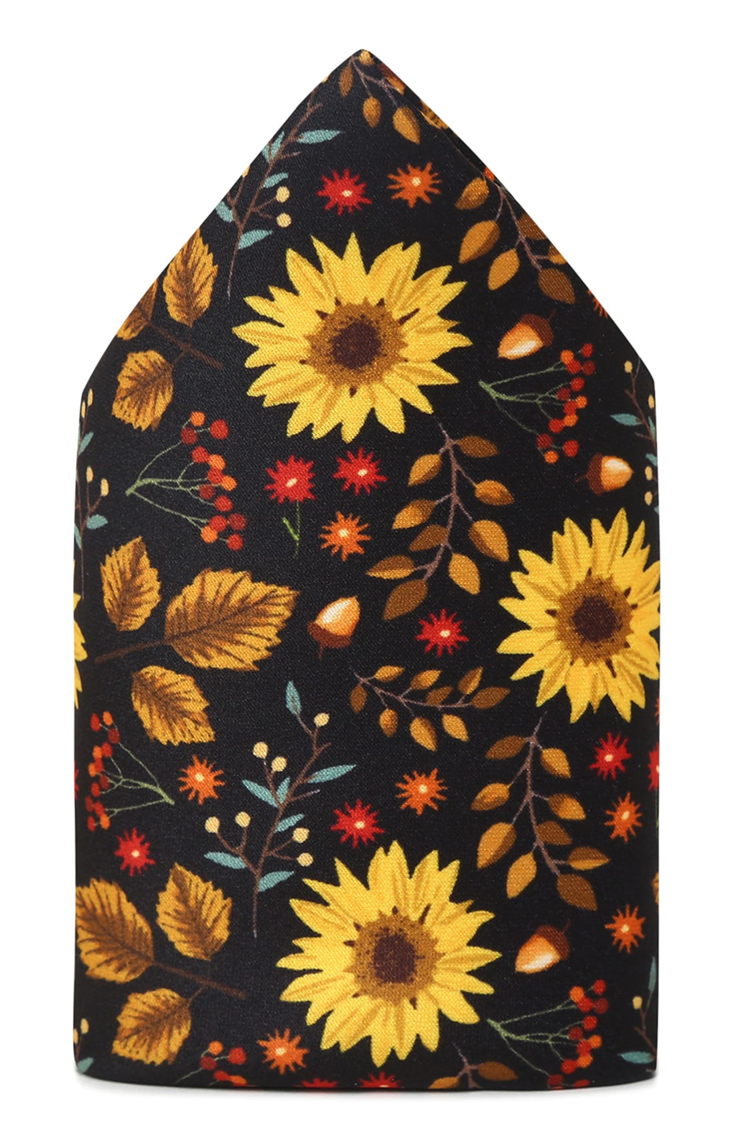 Tossido Multi Color Printed Sunflower Pattern Pocket Square