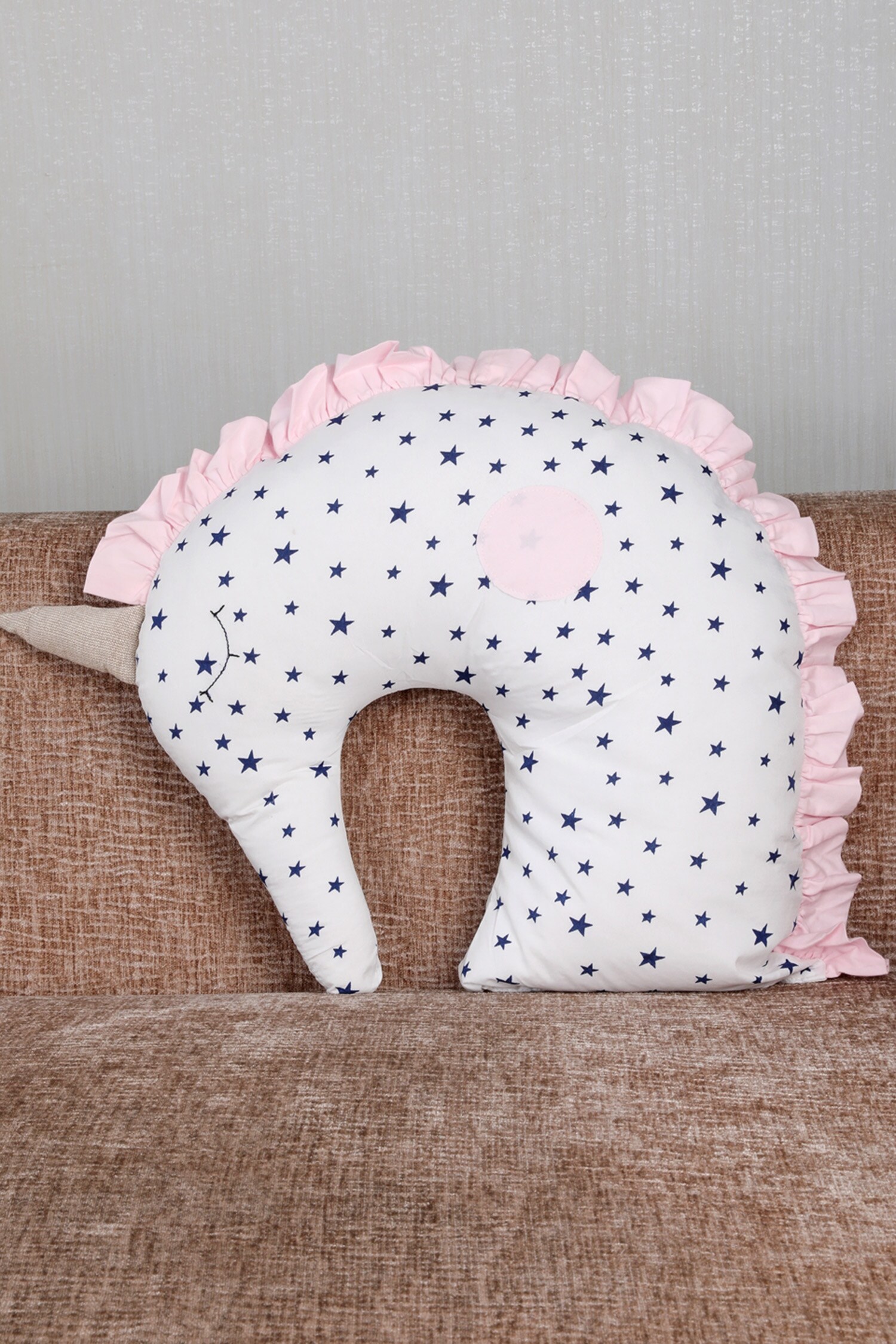 Buy White Crepe Unicorn Shaped Cushion by My Gift Booth Online at Aza