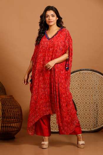 Vivo Sierra Tunic Kaftan Top - Purple Floral Print