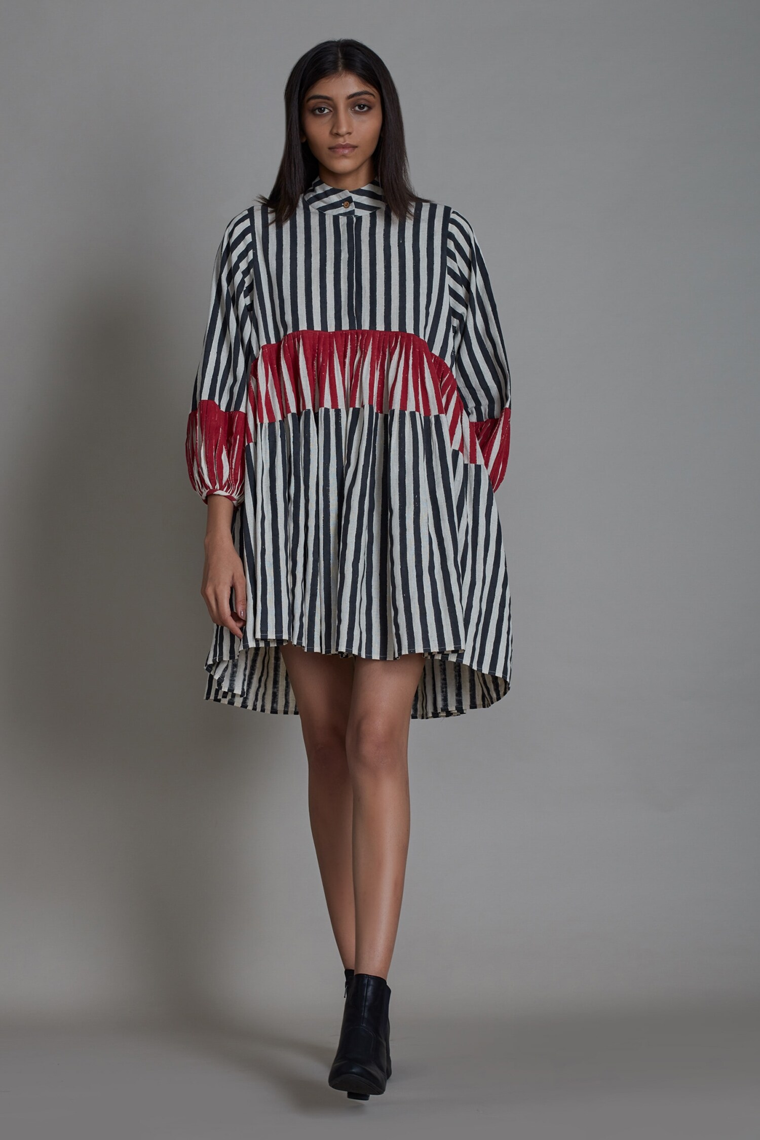 Black and White Cotton Striped Maxi Dress  Women Dresses Online   Colorauction