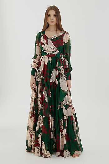 Shop Multi designer Color Chiffon Dresses for Women Online | Aza Fashions