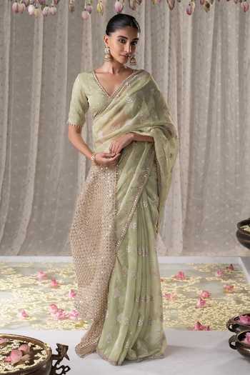 Savani Green Mulberry Silk Saree