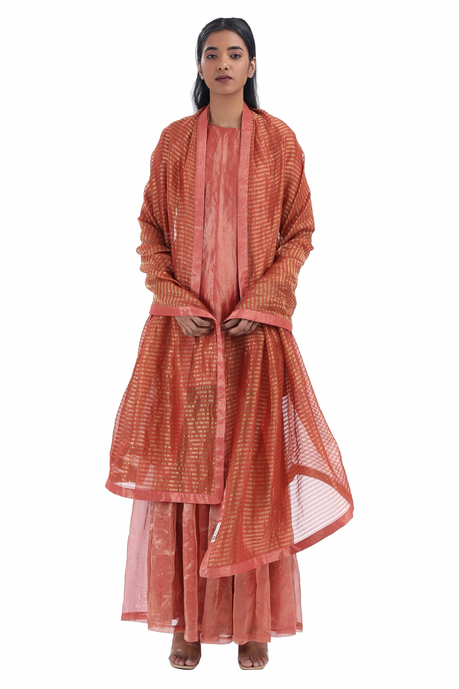 Buy Akaaro Red Silk Kurta Set With Woven Dupatta Online Aza Fashions
