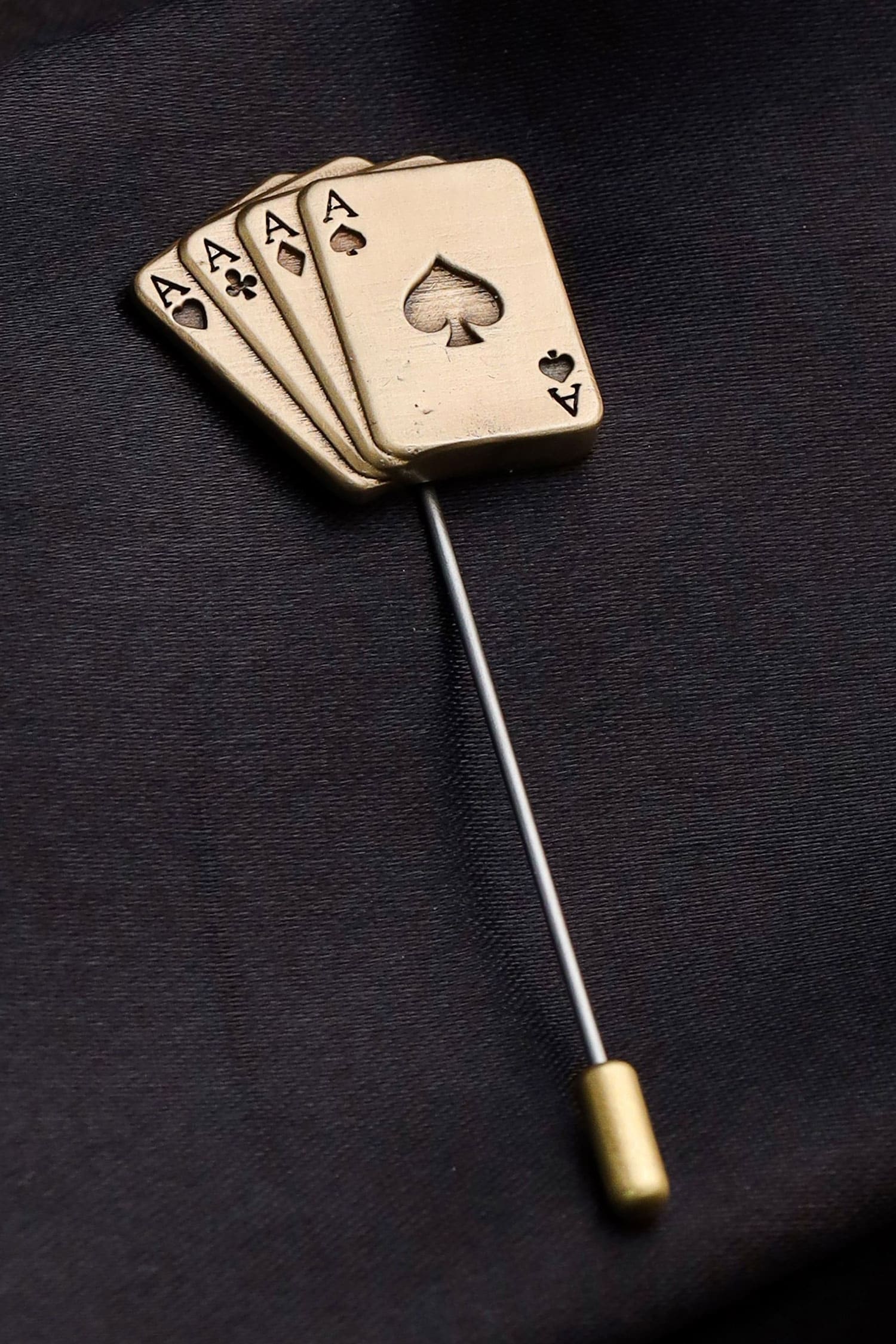 Cosa Nostraa Gold Aces Rule Lapel Pin
