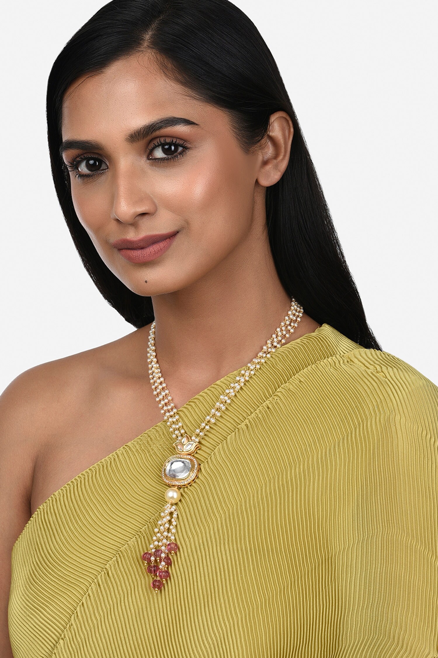 Buy Ahaanya Pearl String Tassel Necklace Online Aza Fashions