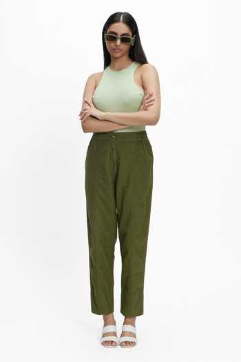 Tulsi Green Handloom Cotton Pant