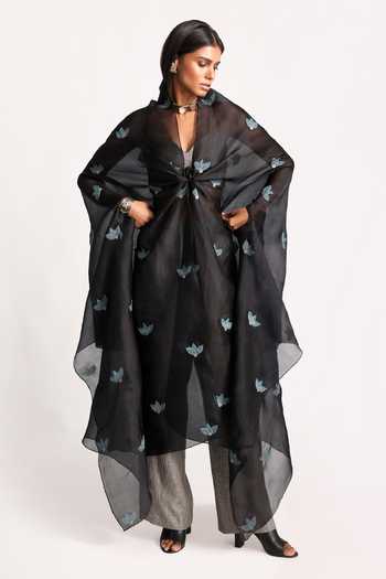 Citra Organza Black Kurta with Lira Black Pant Set