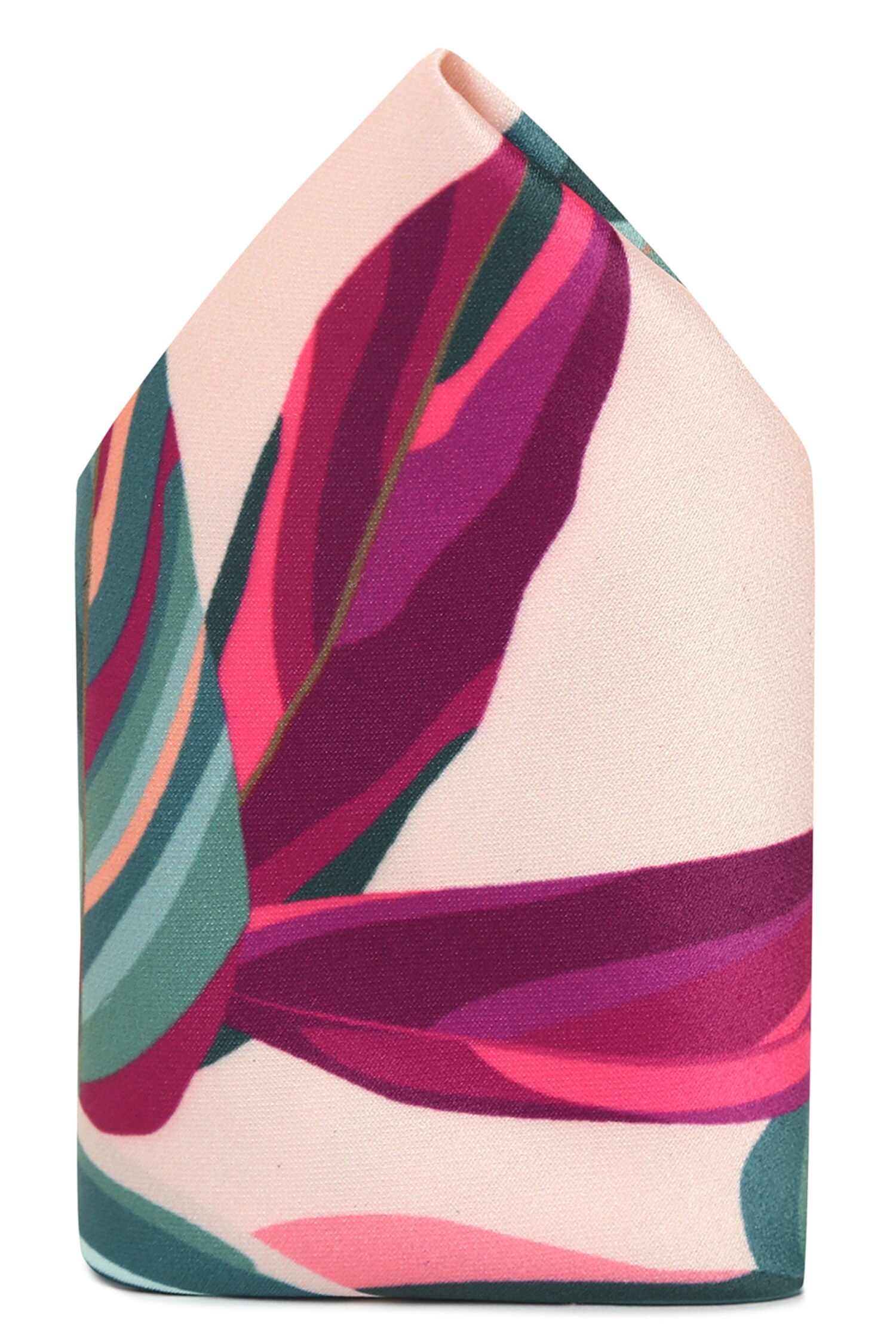 Tossido Multi Color Printed Leaf Pattern Pocket Square