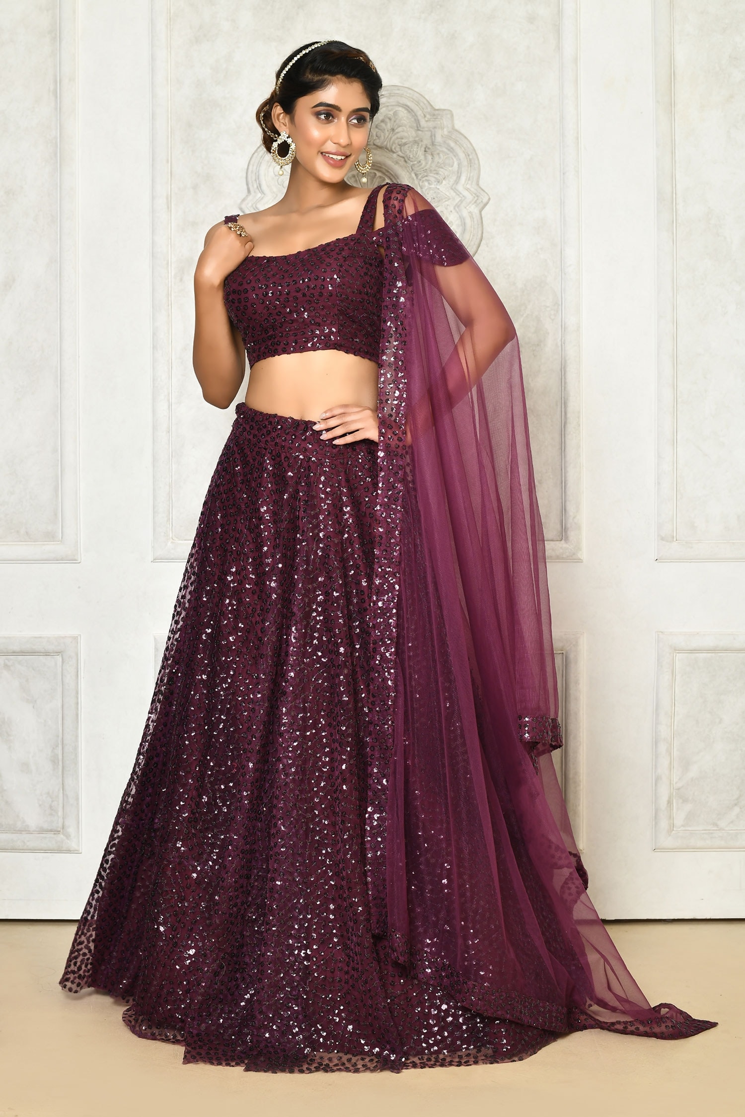 Sequin Embroidered Lehenga Set 