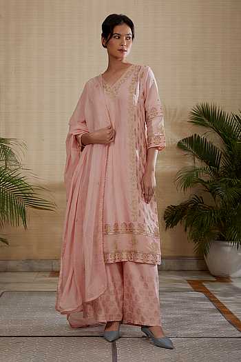 GULABO BINDI – POLKA HAND BLOCK COTTON KURTI SET