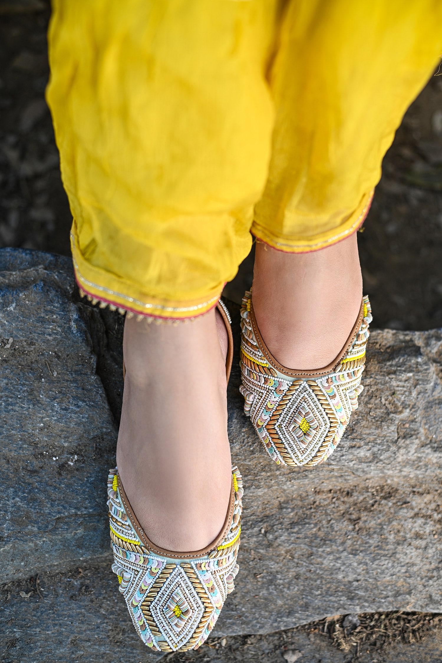 Buy Green Embroidered Qurbat Juttis by Jutti Express Online at Aza